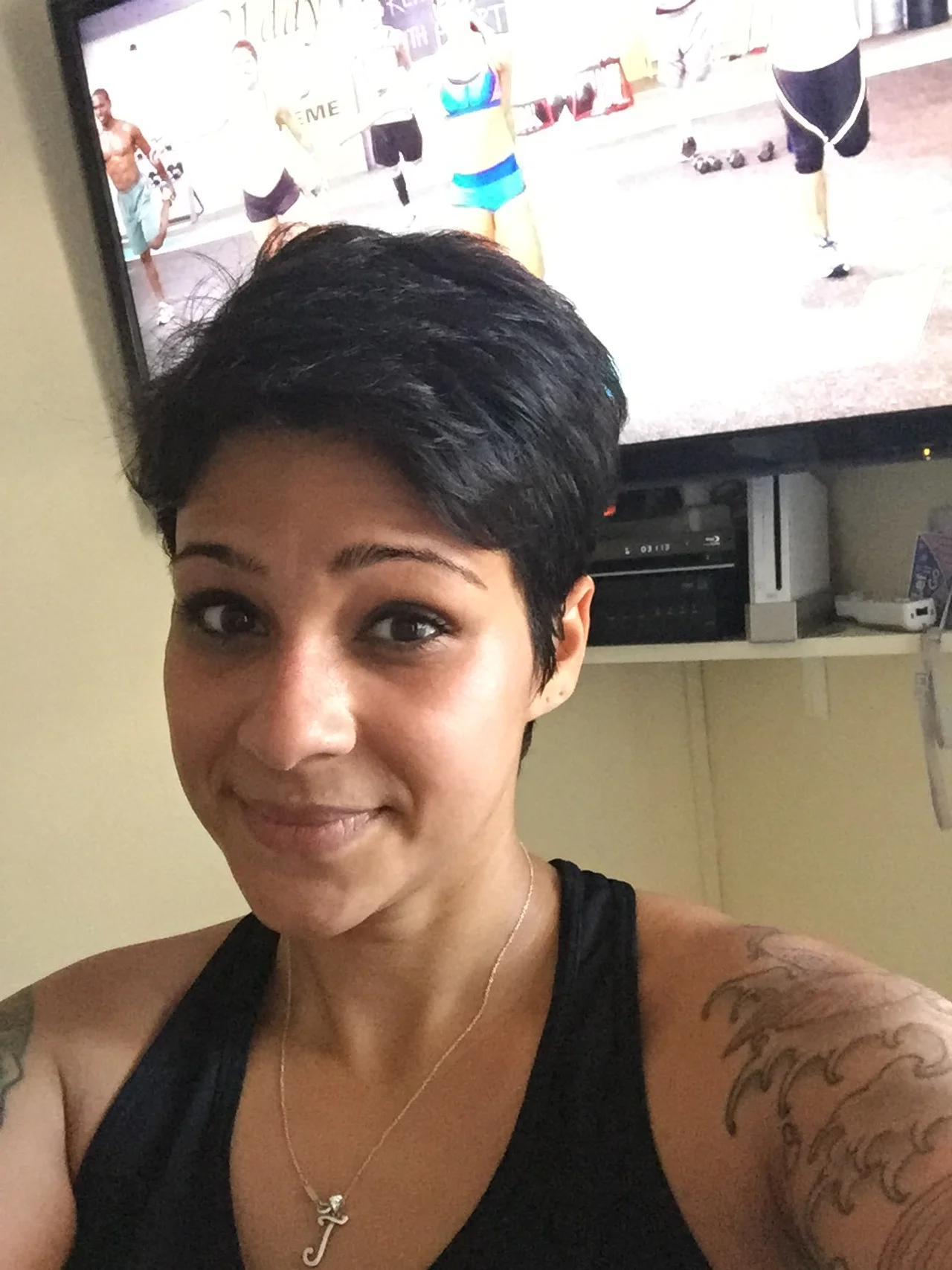Hot sweaty post-workout mess