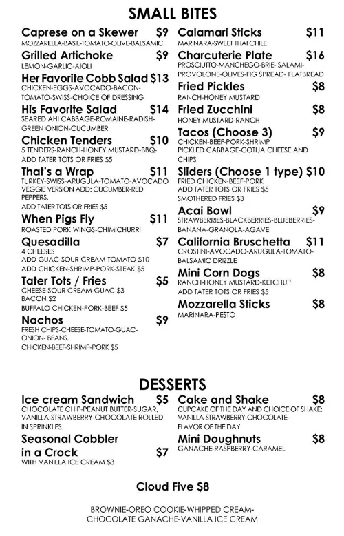 Menu may change. Please check directly with The FIFTH website and Facebook page for current menu.