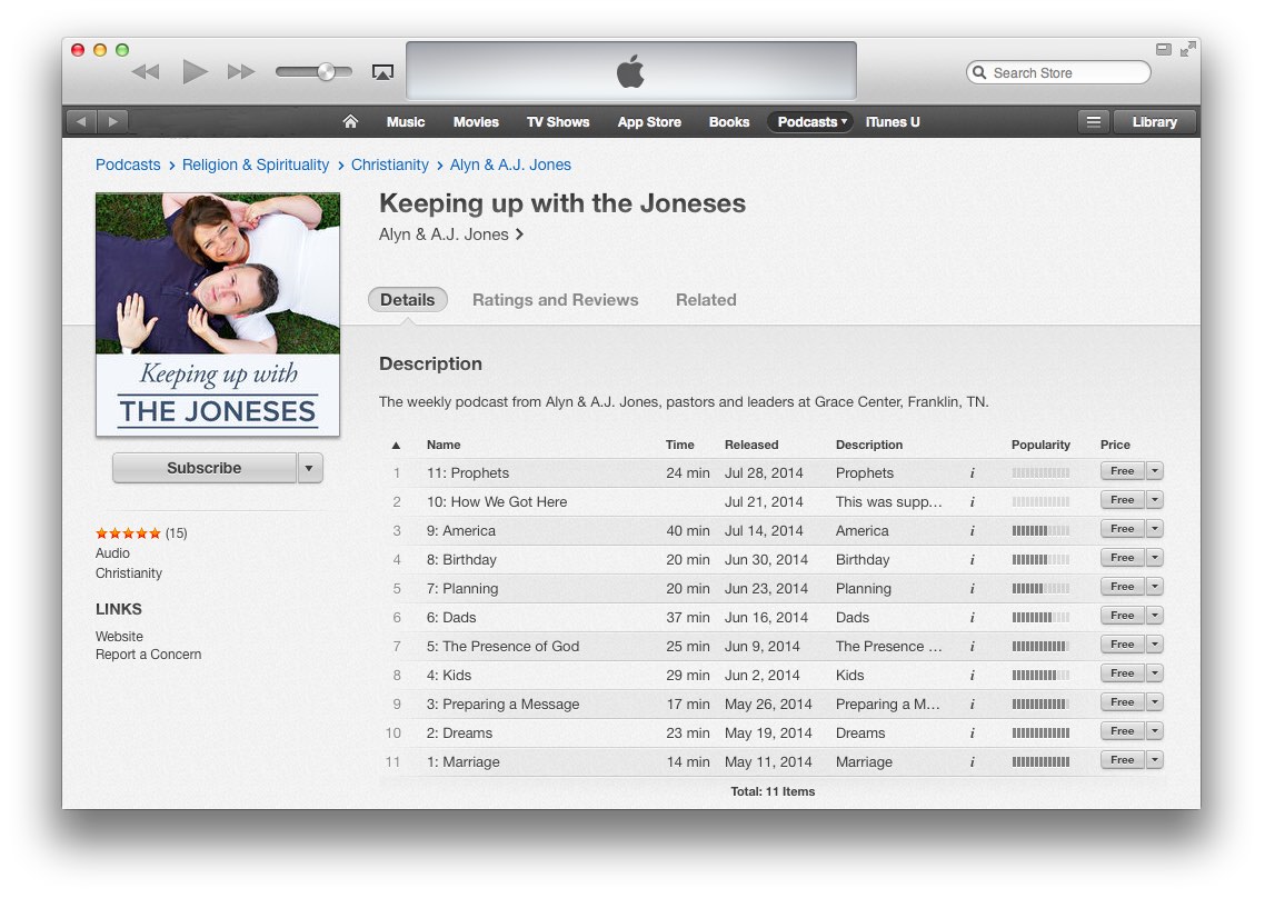 Step 6: To resubscribe to the new feed in iTunes, click on the image above (or click here ) and once the above page has loaded in iTunes, click the Subscribe button under the Keeping Up with The Joneses artwork.