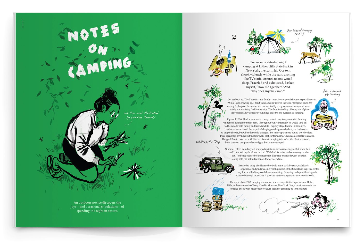 Notes on Camping / Art and Story by Lauren Tamaki