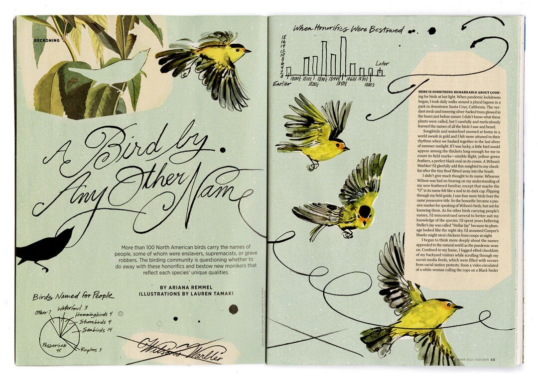 I was delighted to collaborate with AD Kristina at @audubonsociety on this feature about renaming birds. More than 100 North American birds carry the names of people, some of whom were enslavers, supremacists or grave robbers.

I wanted a forward mom