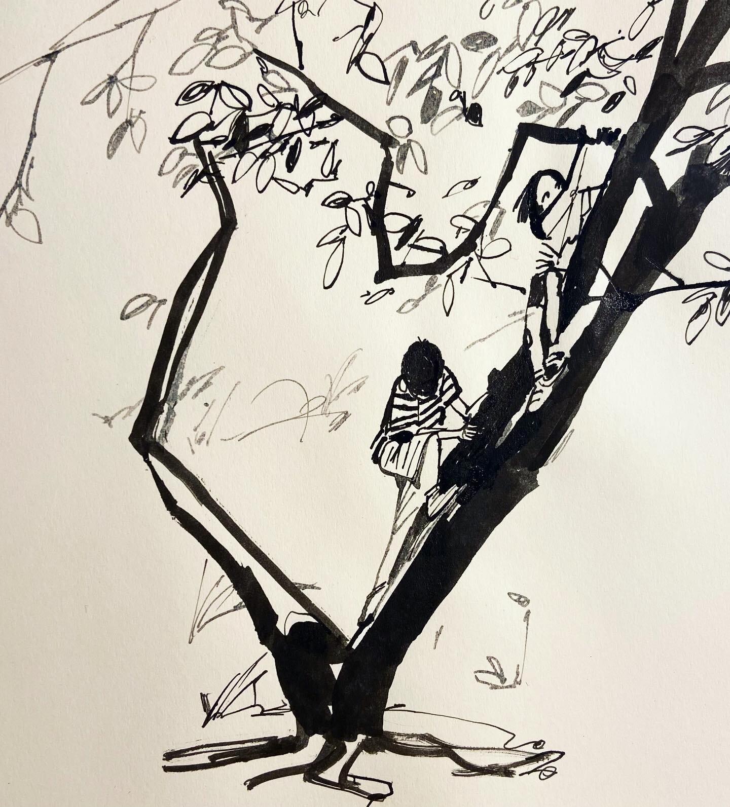 More kids in trees from the sketchbook&hellip; this one has a bit of an ominous vibe!
-
#ink #lmtsketchbook