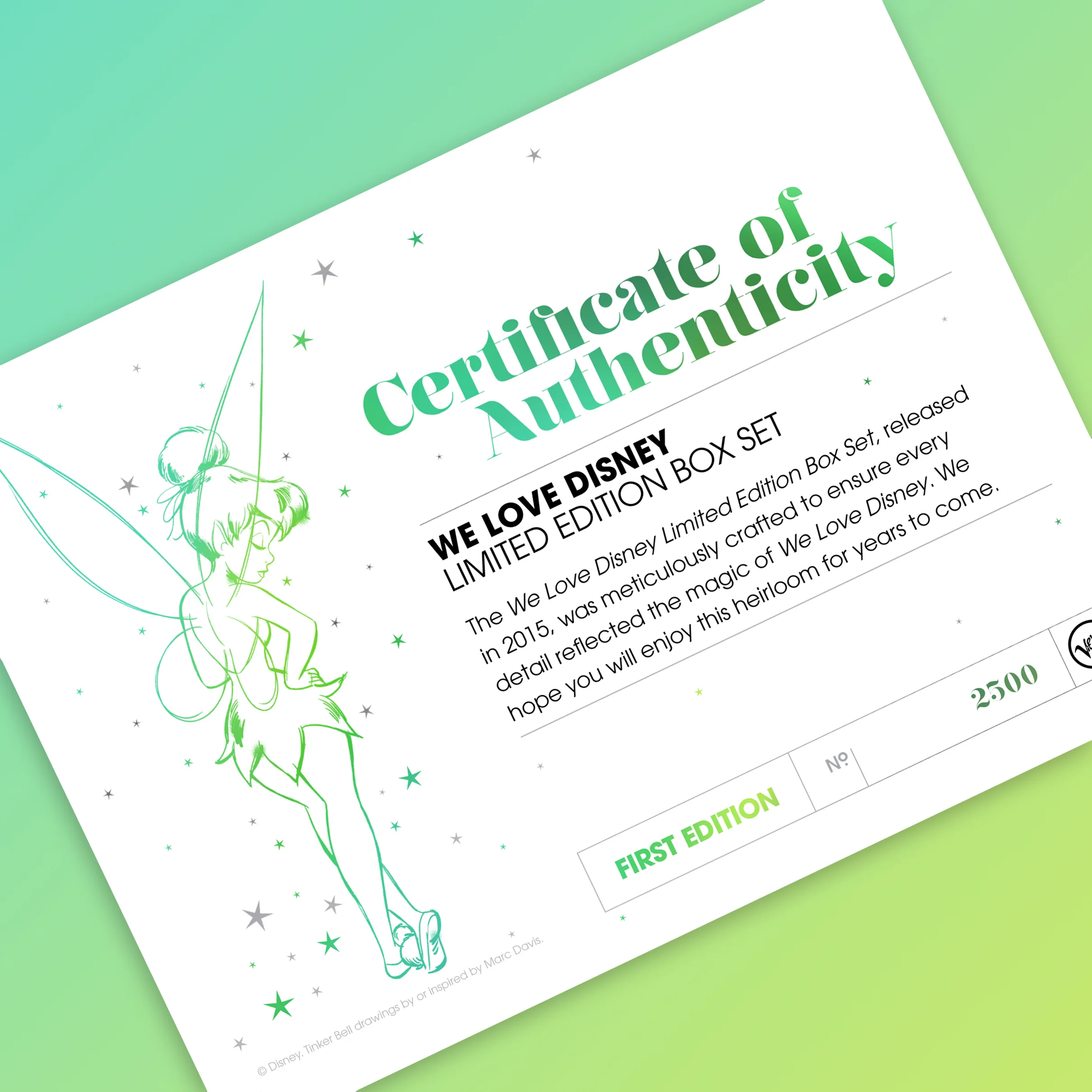 The Certificate of Authenticity is placed in a wing-shaped pocket.