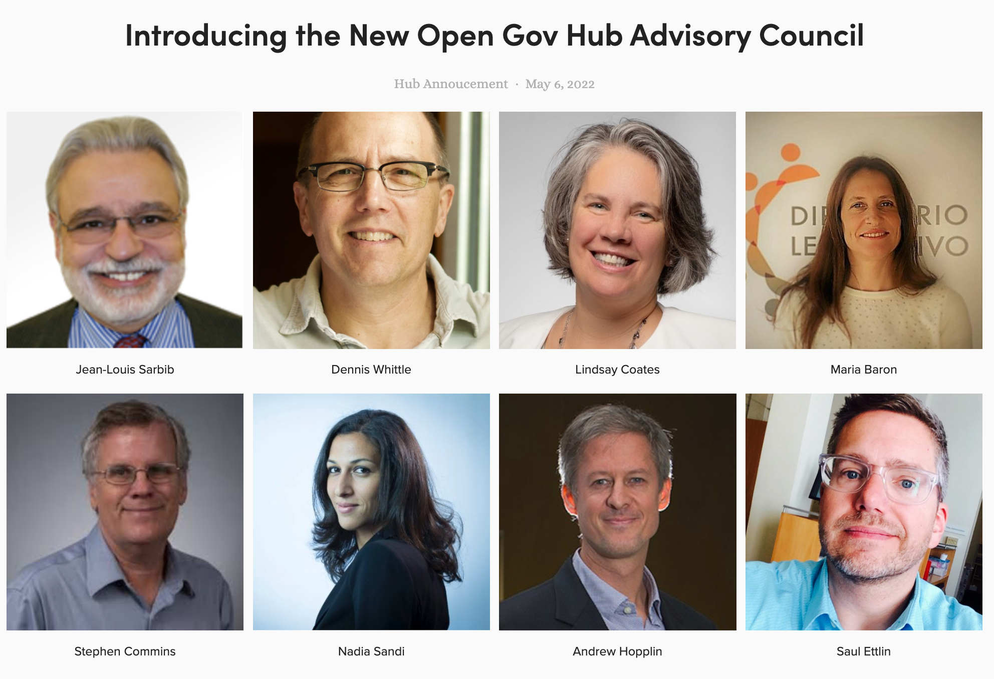 Introducing the New Open Gov Hub Advisory Council