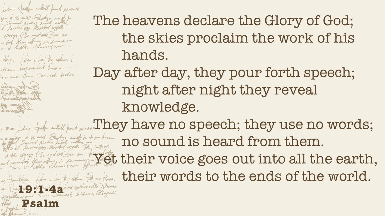 The Heavens Declare God's Glory/Psalm 19-Chris Moran 