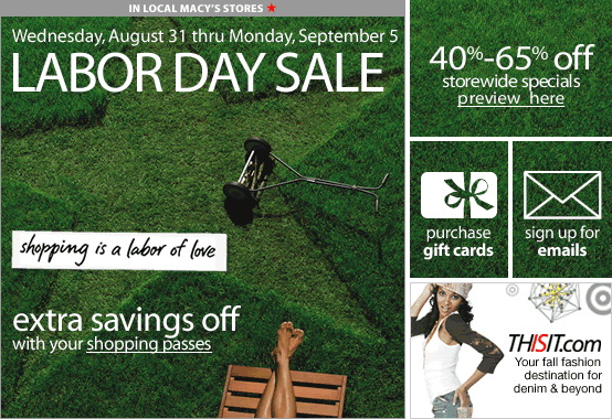 Labor Day Sale web page