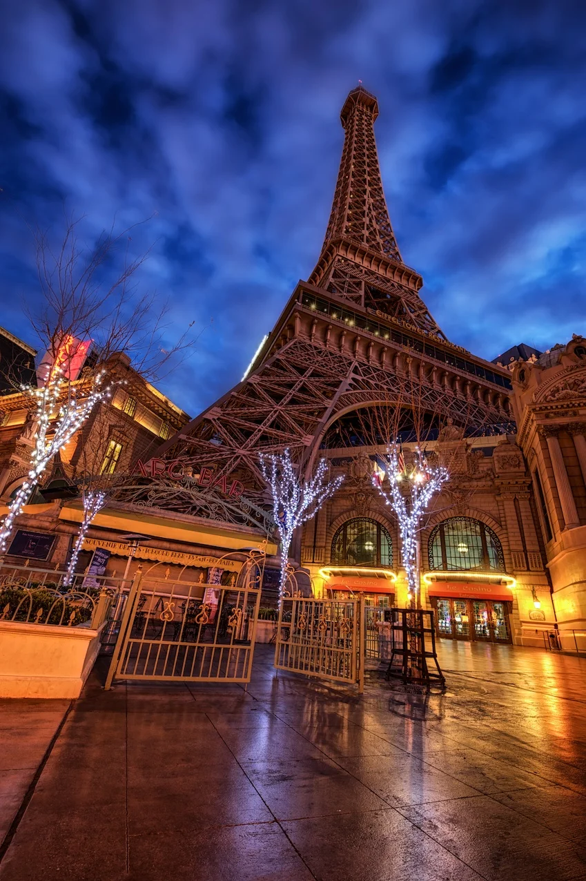 Looking up at the Eiffel Tower at Paris Las Vegas...