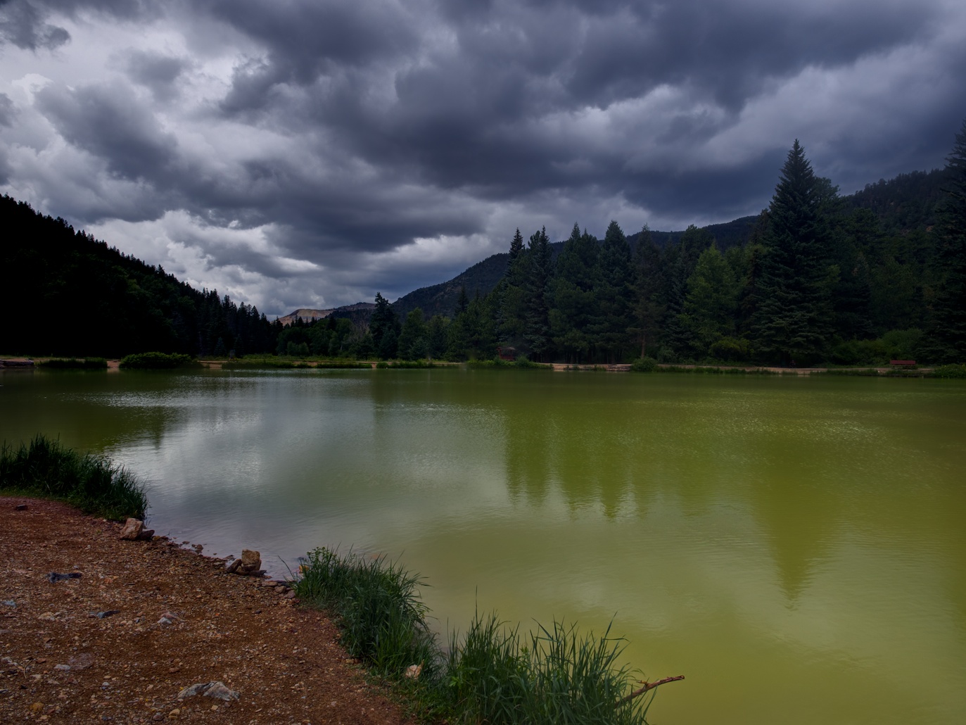 A storm brewing over a lake in northern New Mexico...