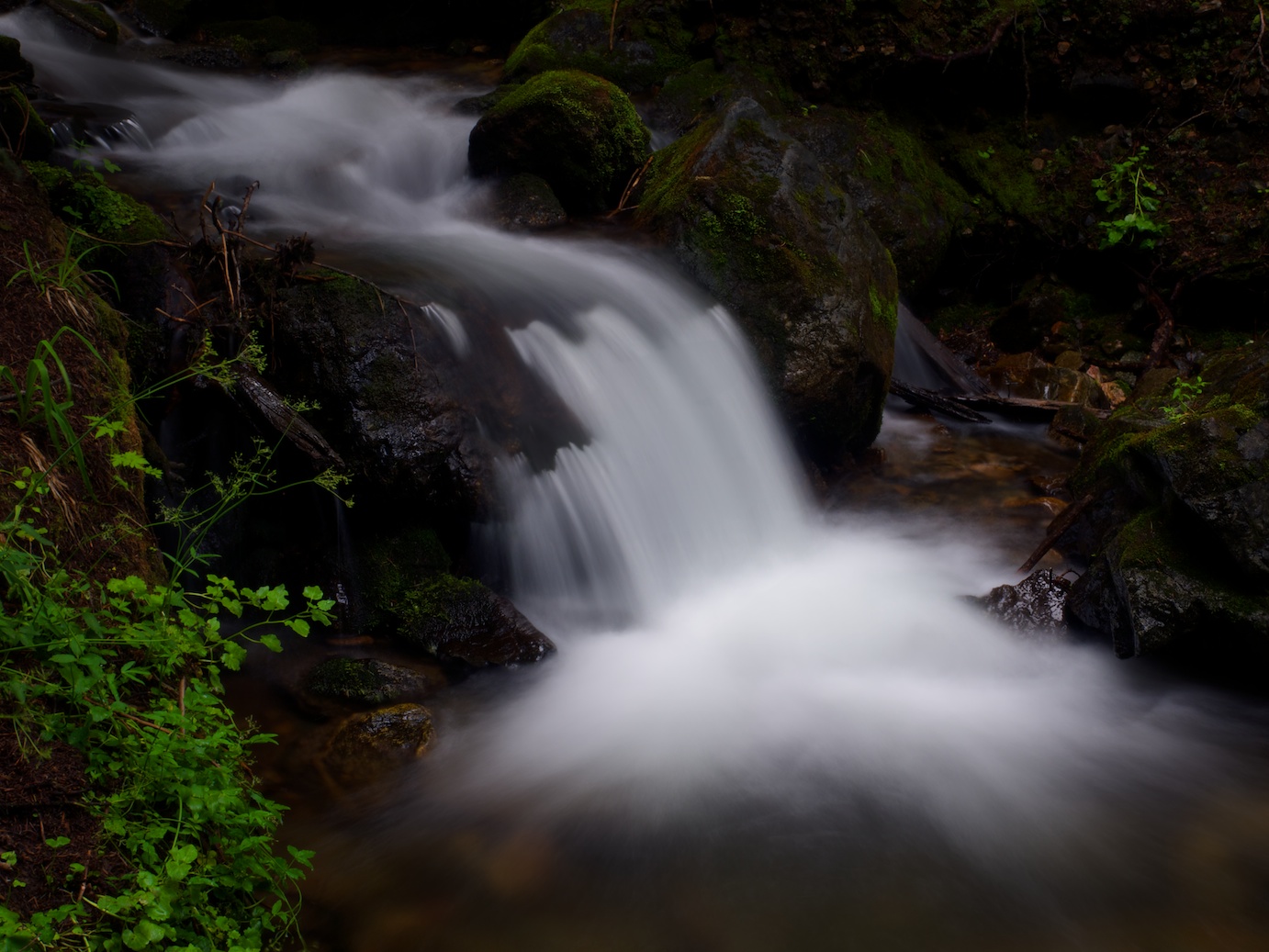 A waterfall I encountered while hiking a mountain one day.
