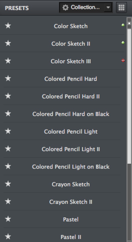 Sketch Preset menu