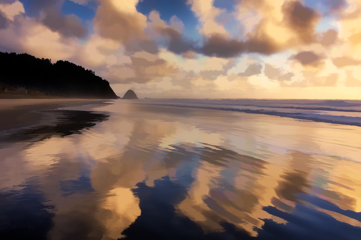 Ok this one isn't London - it's a nice sunset I shot out in Oregon...all done up with Simplify!