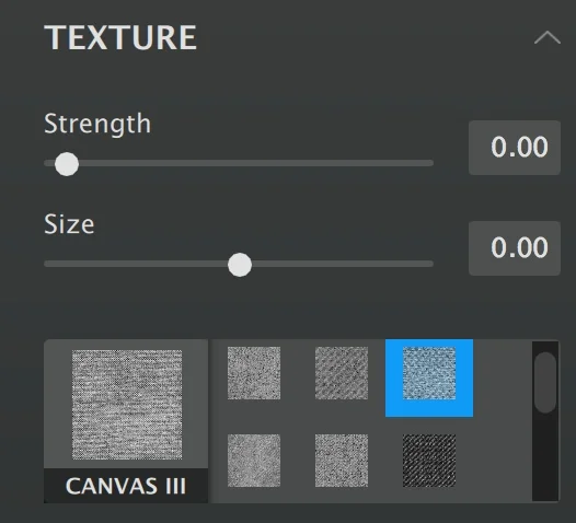 Texture - and LOTS of choices in that window!
