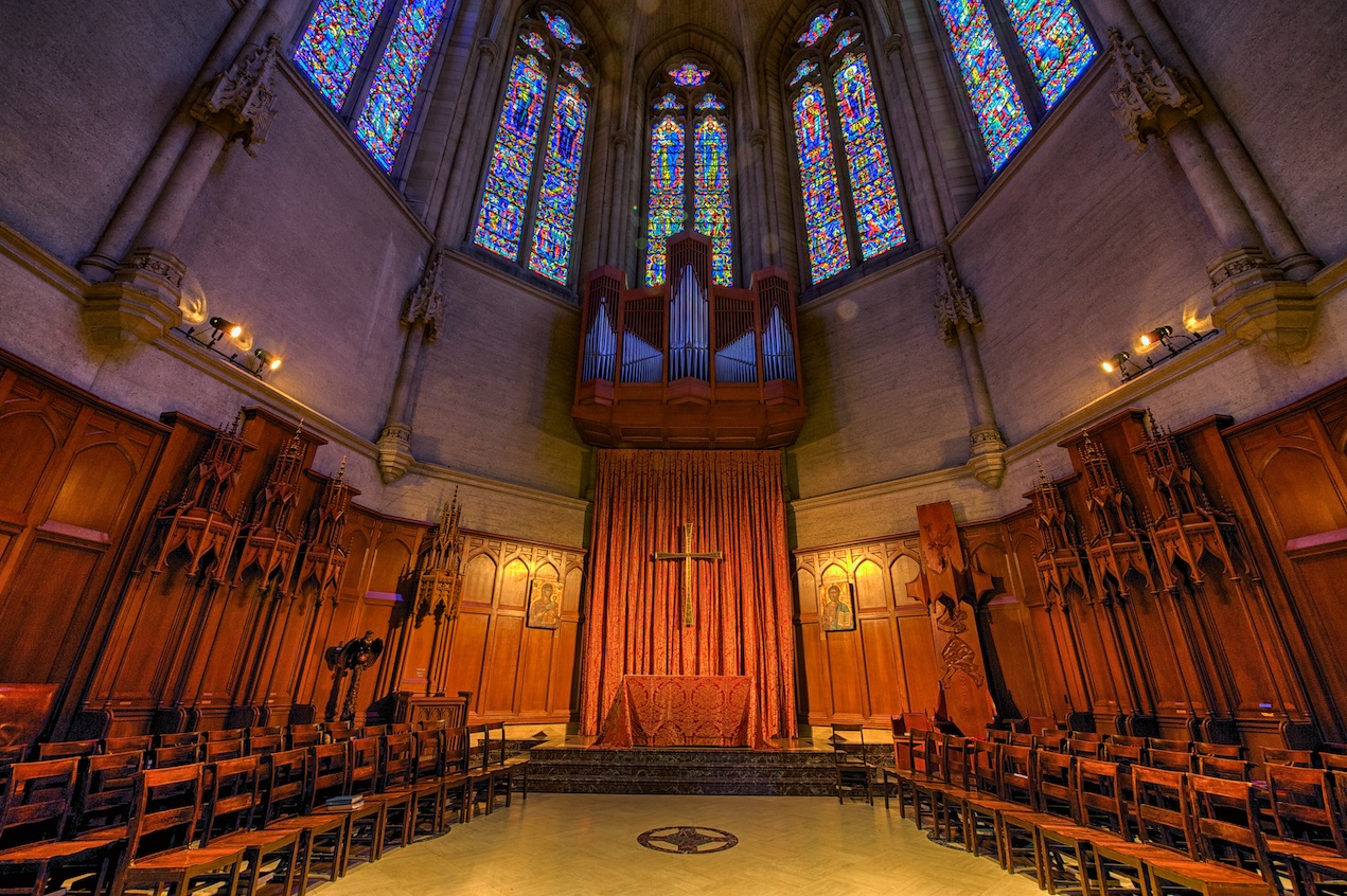 A close-up of the section behind the altar