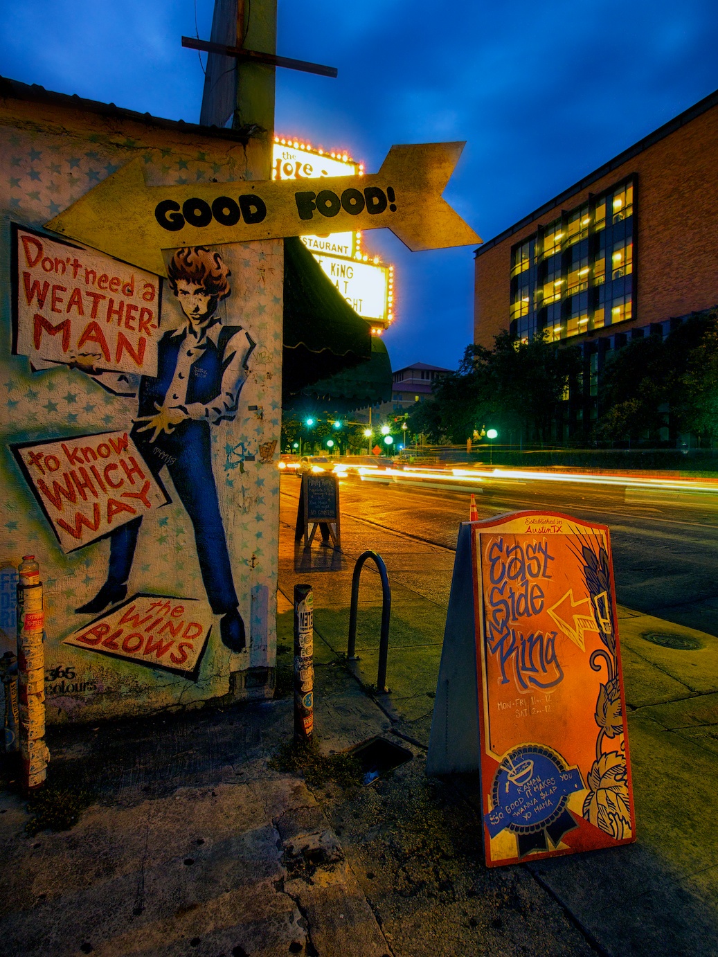 the mural on the side of hole in the wall, a long-standing bar along the drag