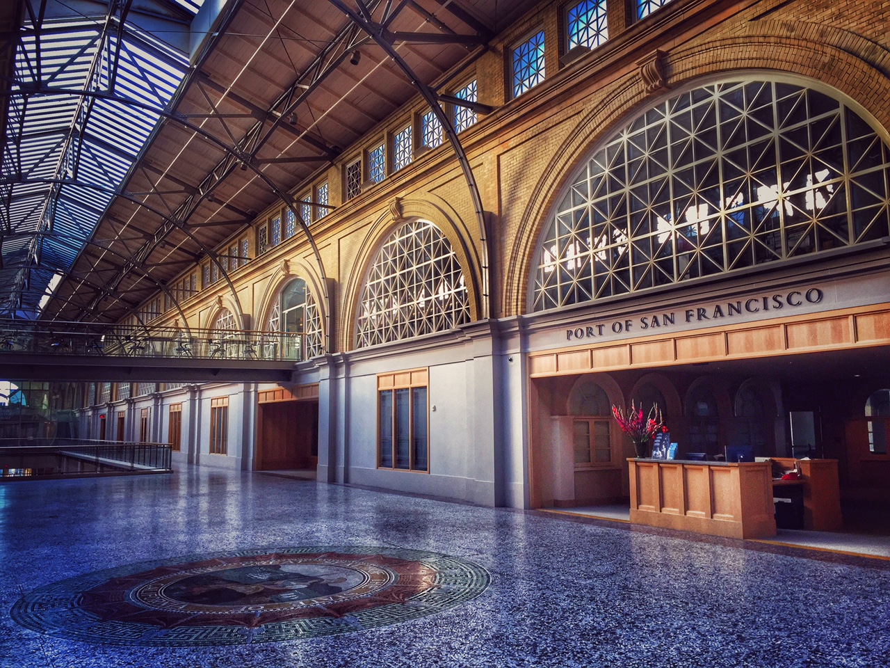this is the second floor of the ferry building, which is fun to wander around, although it's not really a public place.