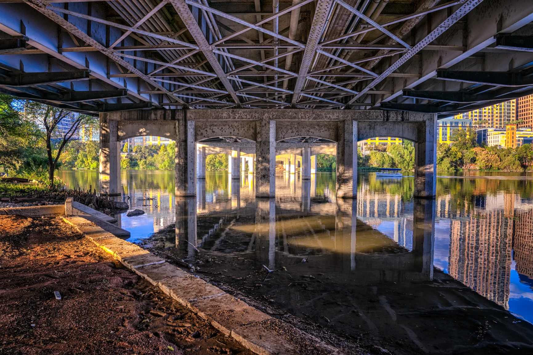 underneath the 1st street bridge downtown