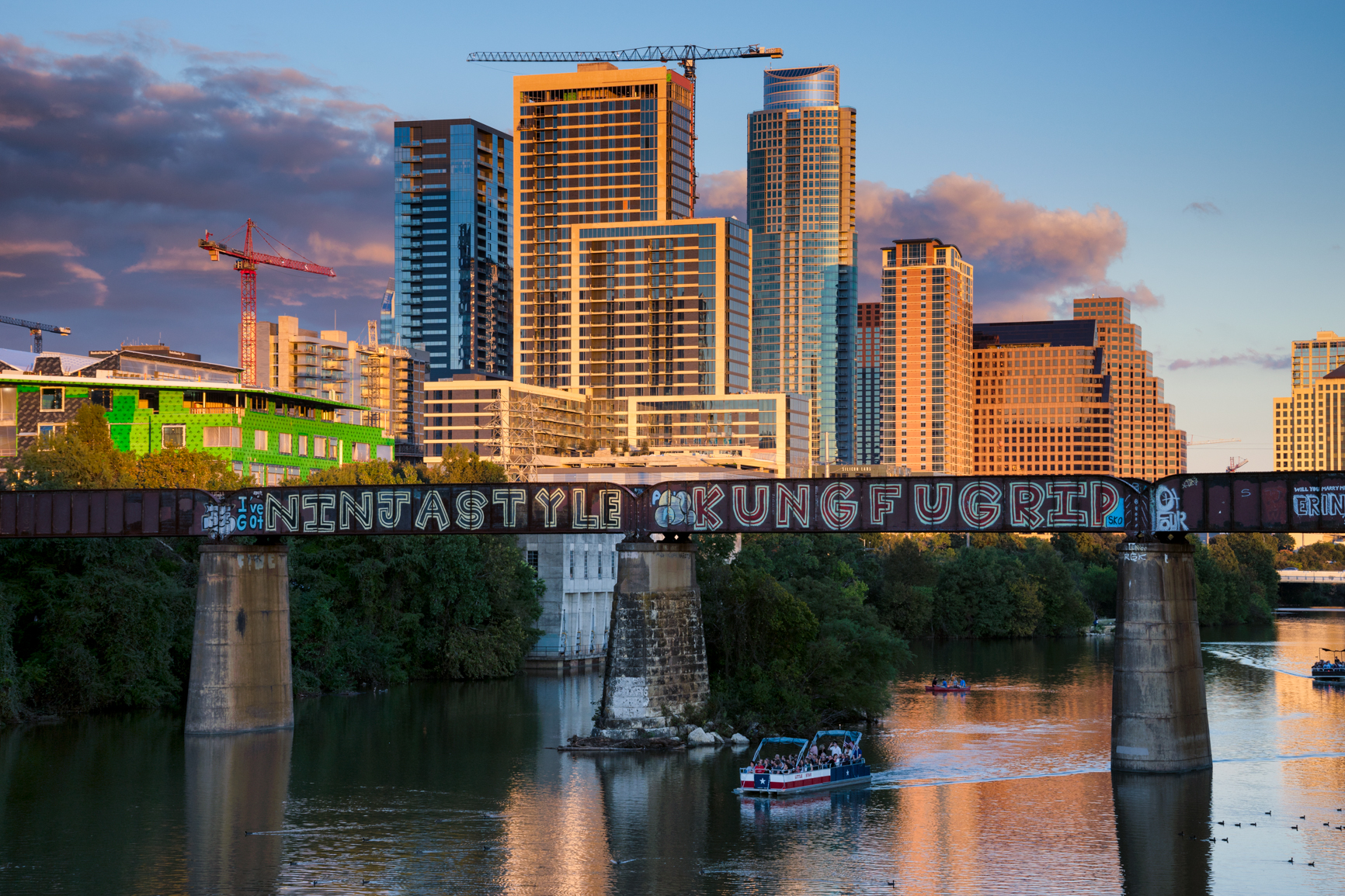 i just love this view of town - shot from the pfluger pedestrian bridge