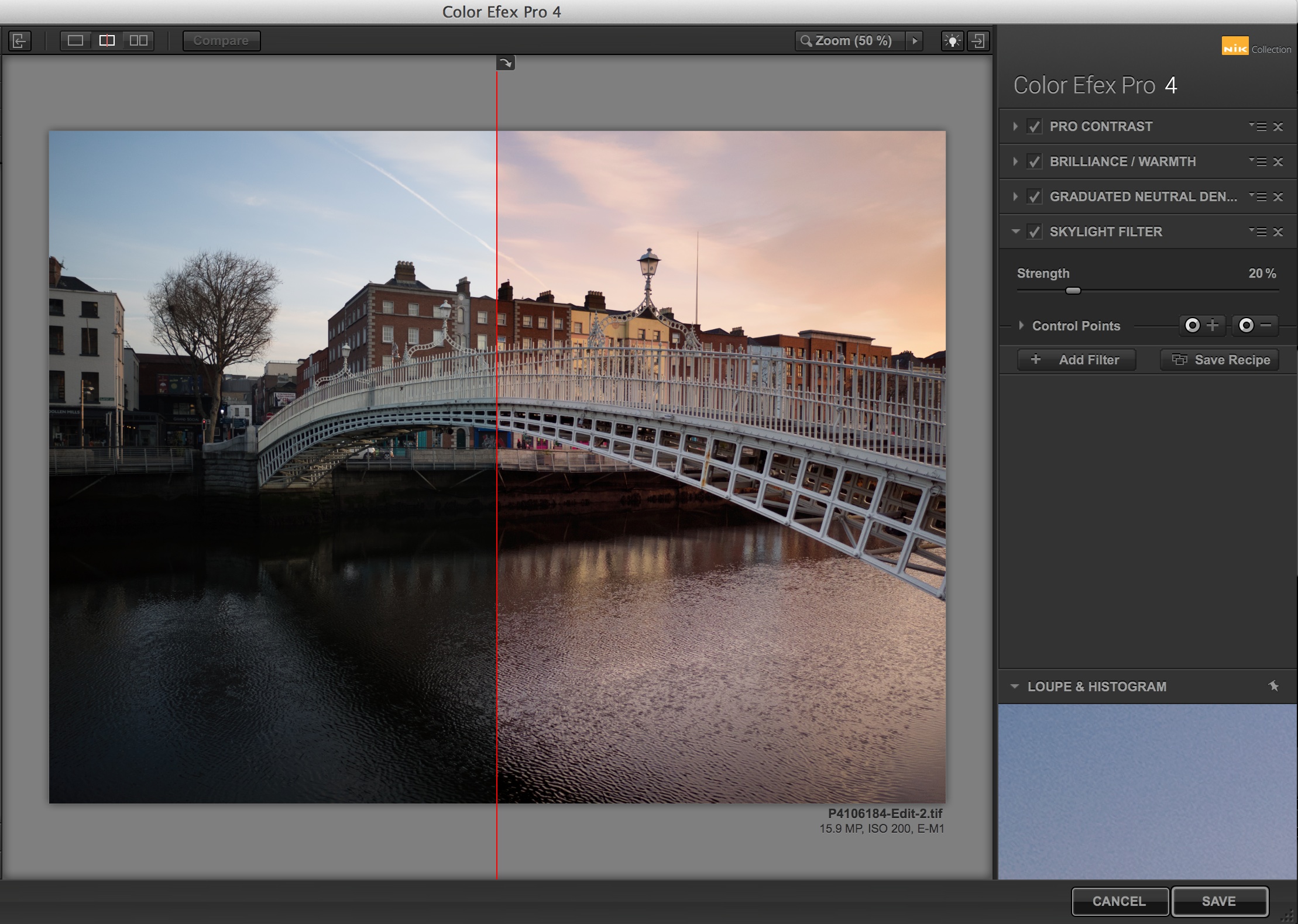 here's a split screen to show before and after (click to enlarge)