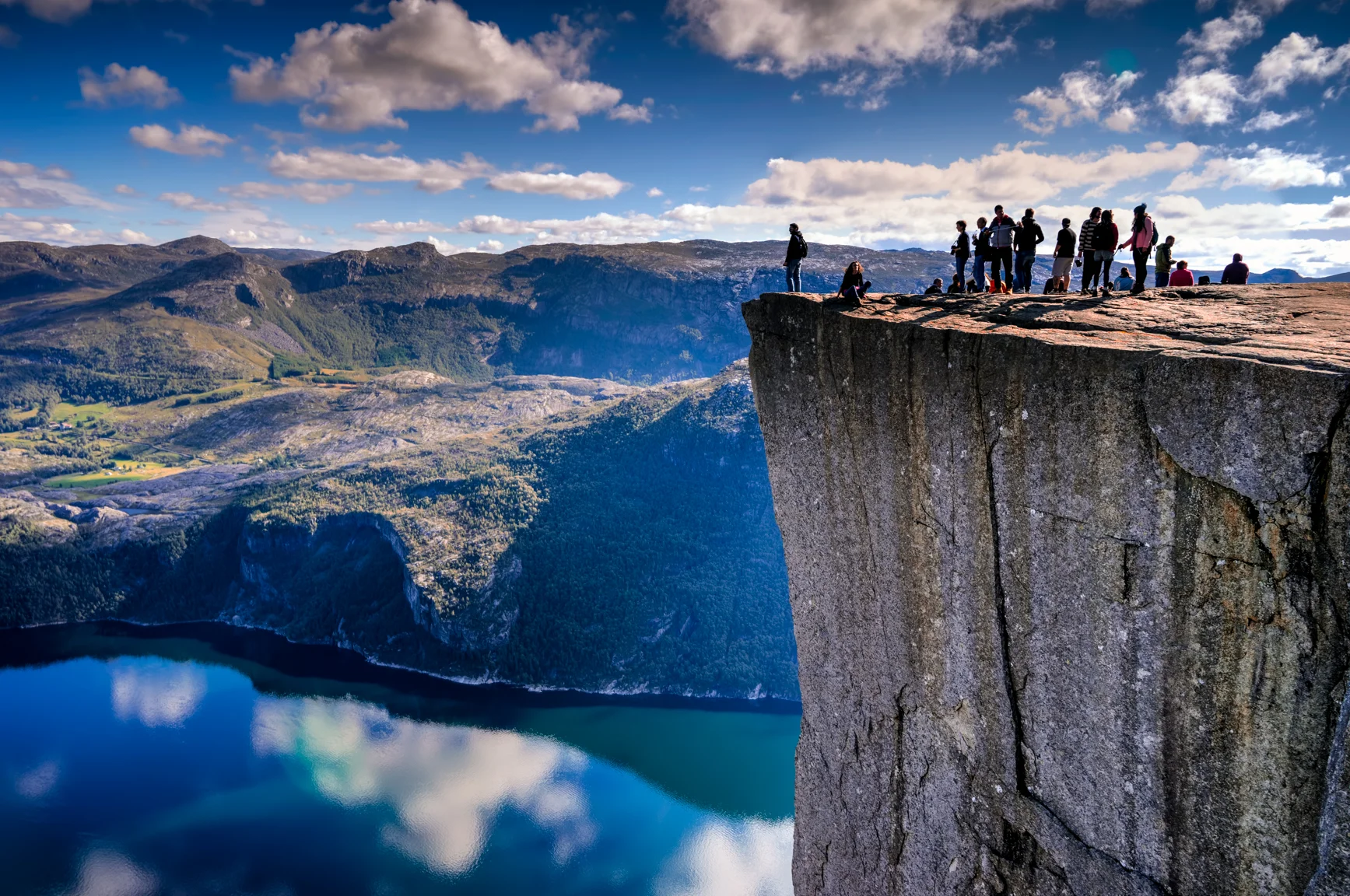 3 exposure HDR, f/13, tripod, ISO 100, 60mm -- Pulpit Rock, Norway