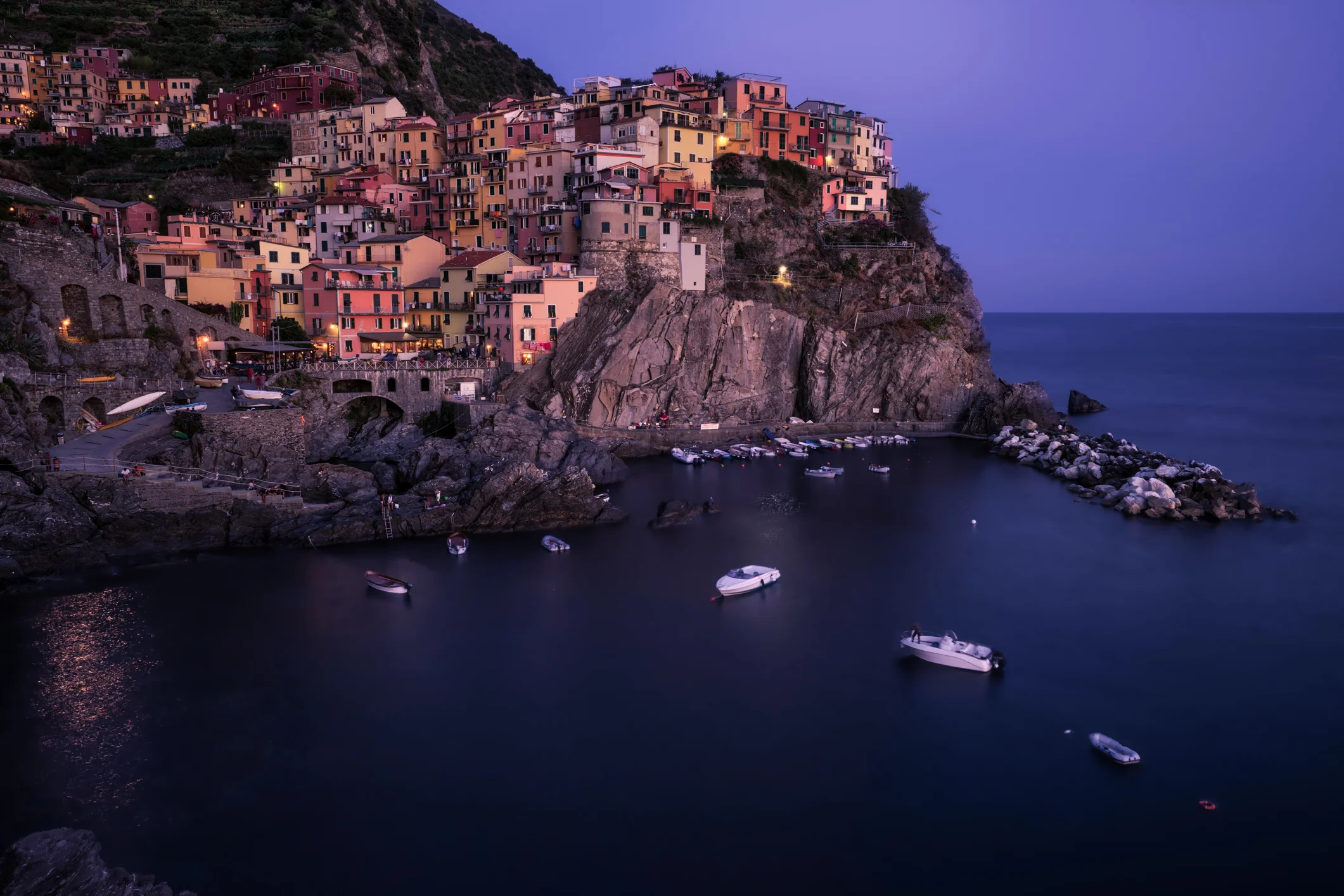 A stunning twilight over Manarola