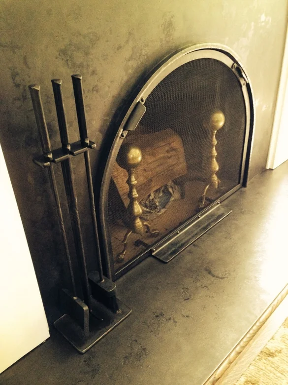 Fireplace Surround, Screen, and Tool Set