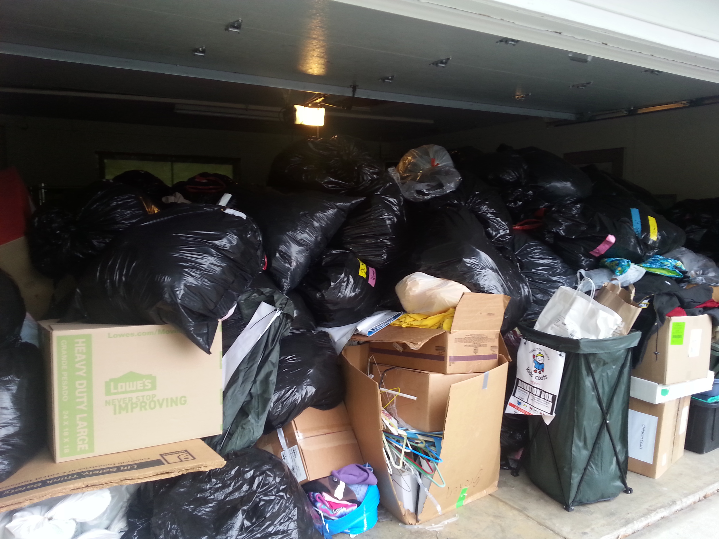 Garage at the beginning of May: Ugh! What a mess!