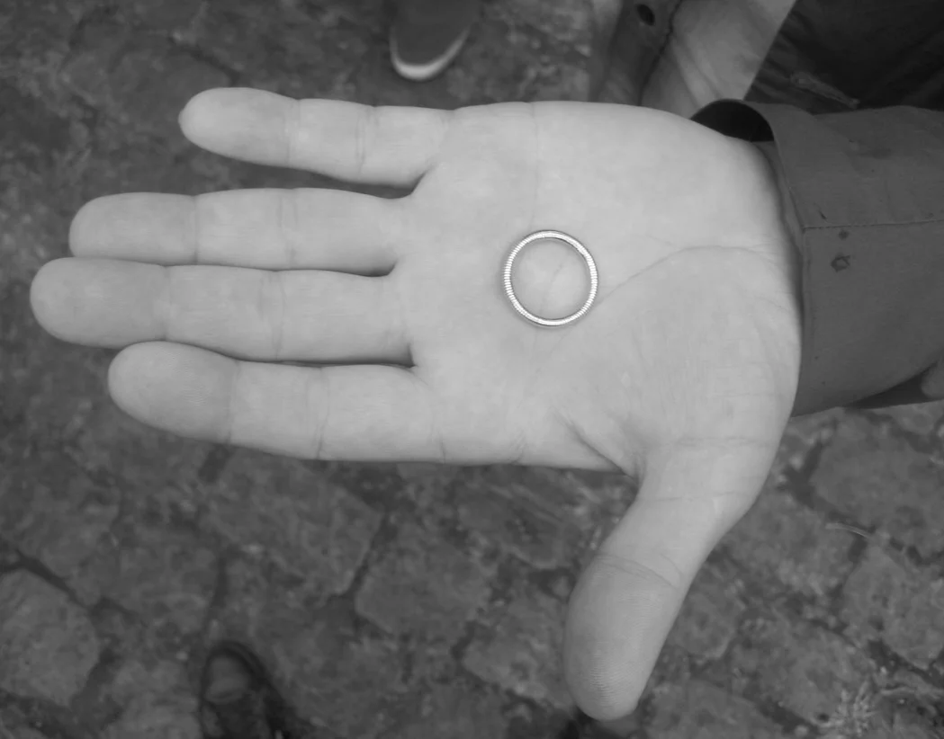  Kim is a goldsmith and has asked another goldsmith to make his wedding ring, (because according to superstition, it brings bad luck if a goldsmith makes his own wedding ring). The ring is made of 20 kt gold with a spiral pattern in relief, the ring 