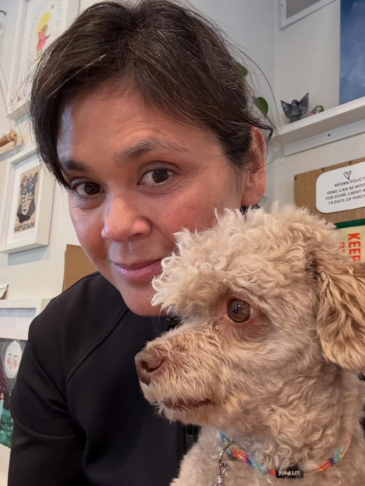 Always gotta get a selfie with the client. Come visit Wally at Zen Hen and give him a good pet.