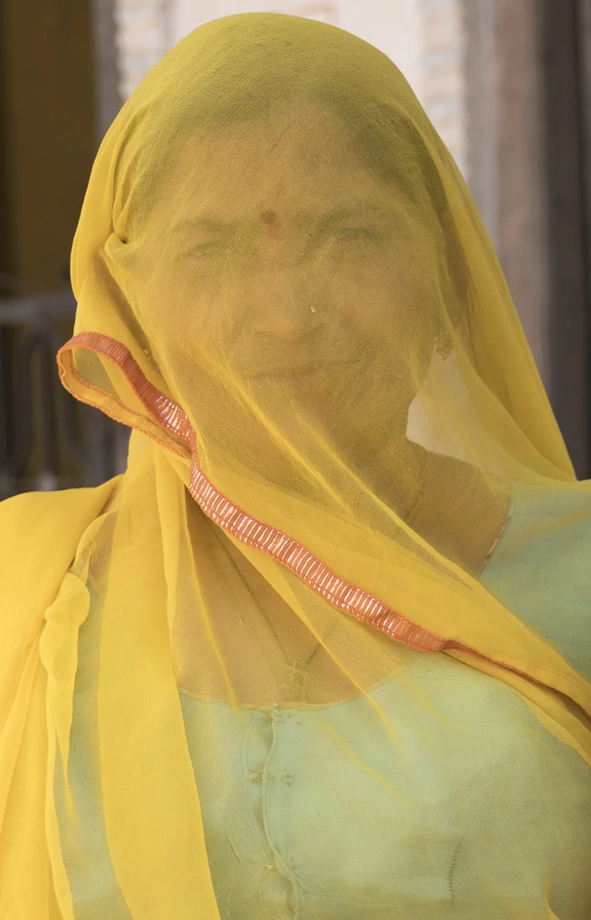 Yellow sari
