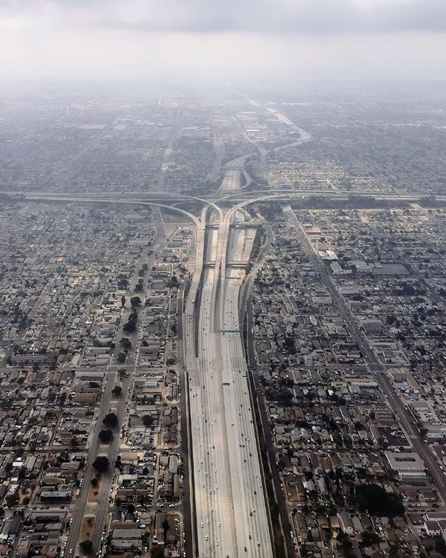 I flew through LAX a few weeks ago when I was traveling out to the west coast, one of the predominant things visible from the sky when flying over Los Angeles are the enormous highways and interchanges.