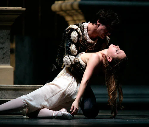 Sarah Van Patten and Pierre-François Vilanoba in Tomasson's Romeo & Juliet featured in Ballet Magazine