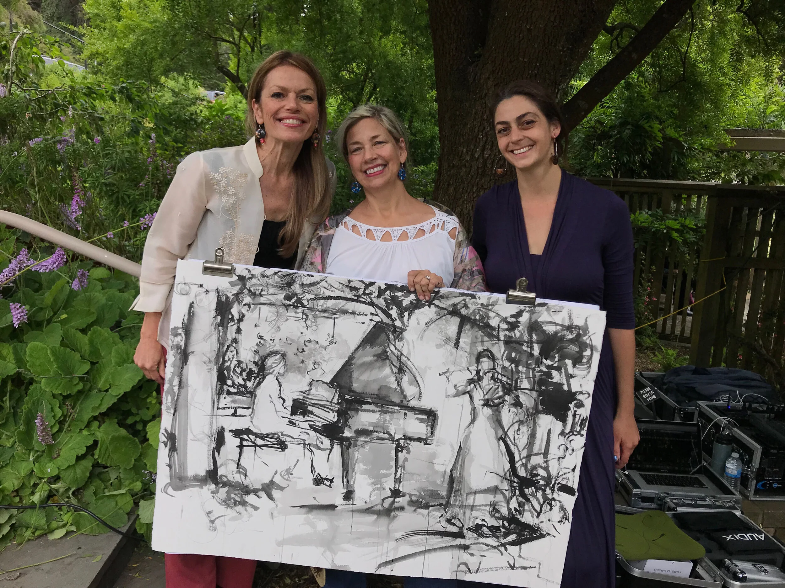 Flower Piano 2019 at SF Botanical Garden….Pianist Allison Lovejoy, Peggy Gyulai, Flutist Rebecca Kleinmann