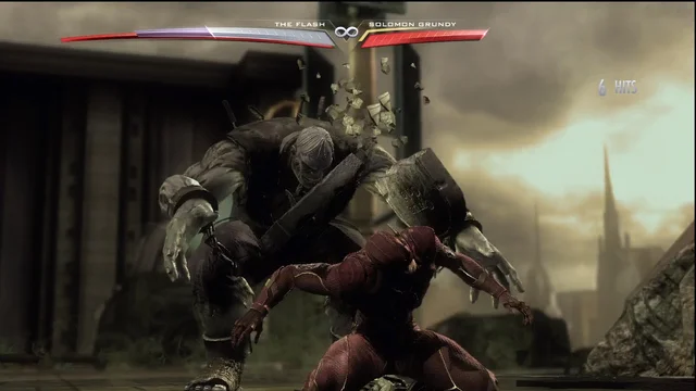 Solomon Grundy's SUPER MOVE involves smashing a guy with a tombstone