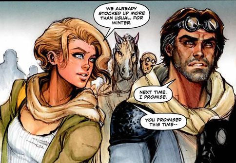 She may be more grown up, but Conrad still looks out for her