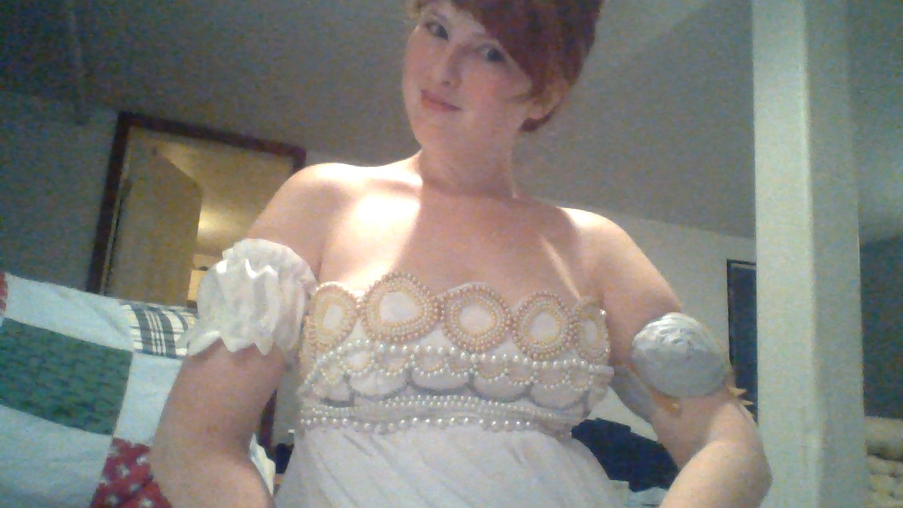Beading Completed! Left final fabric sleeve, right thermoplastic sleeve