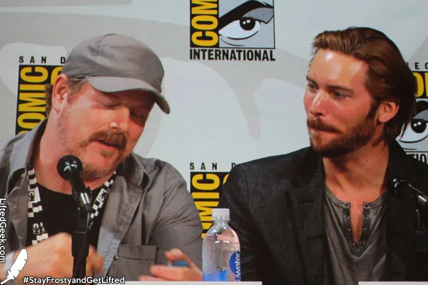 John DiMaggio and Troy Baker at the Assault on Arkham panel
