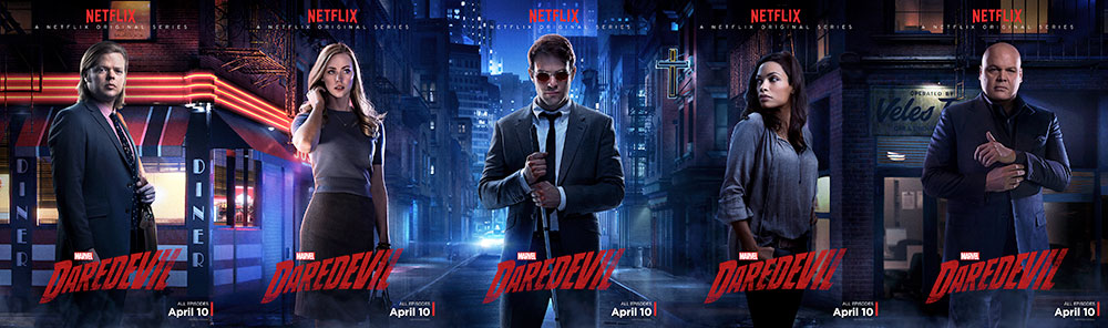 character posters for five of the main cast