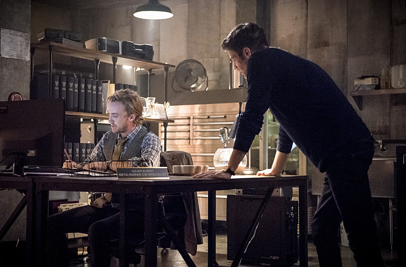 Barry Allen with Tom Felton's Julian Albert, new this season