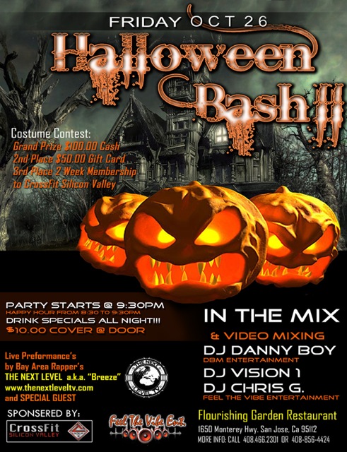 Our Halloween Party will be a co-op event with our nieghbors "THE FLOURISHING GARDEN RESTAURANT"