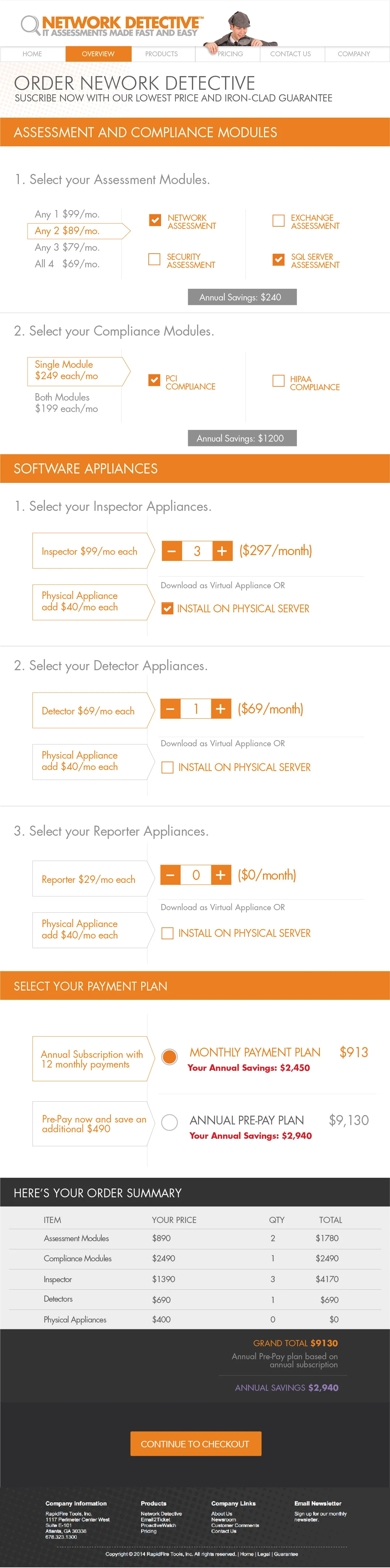 Checkout page - Annual Subscription selected