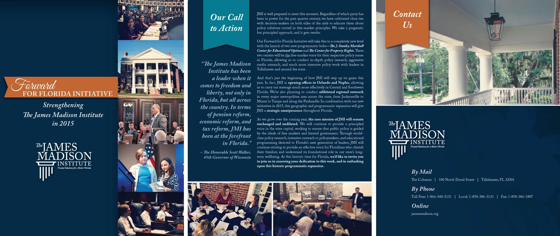 With American Philanthropic, we created new brochure for The James Madison Institute , Forward for Florida Initiative along with additional collateral material (coming soon) .