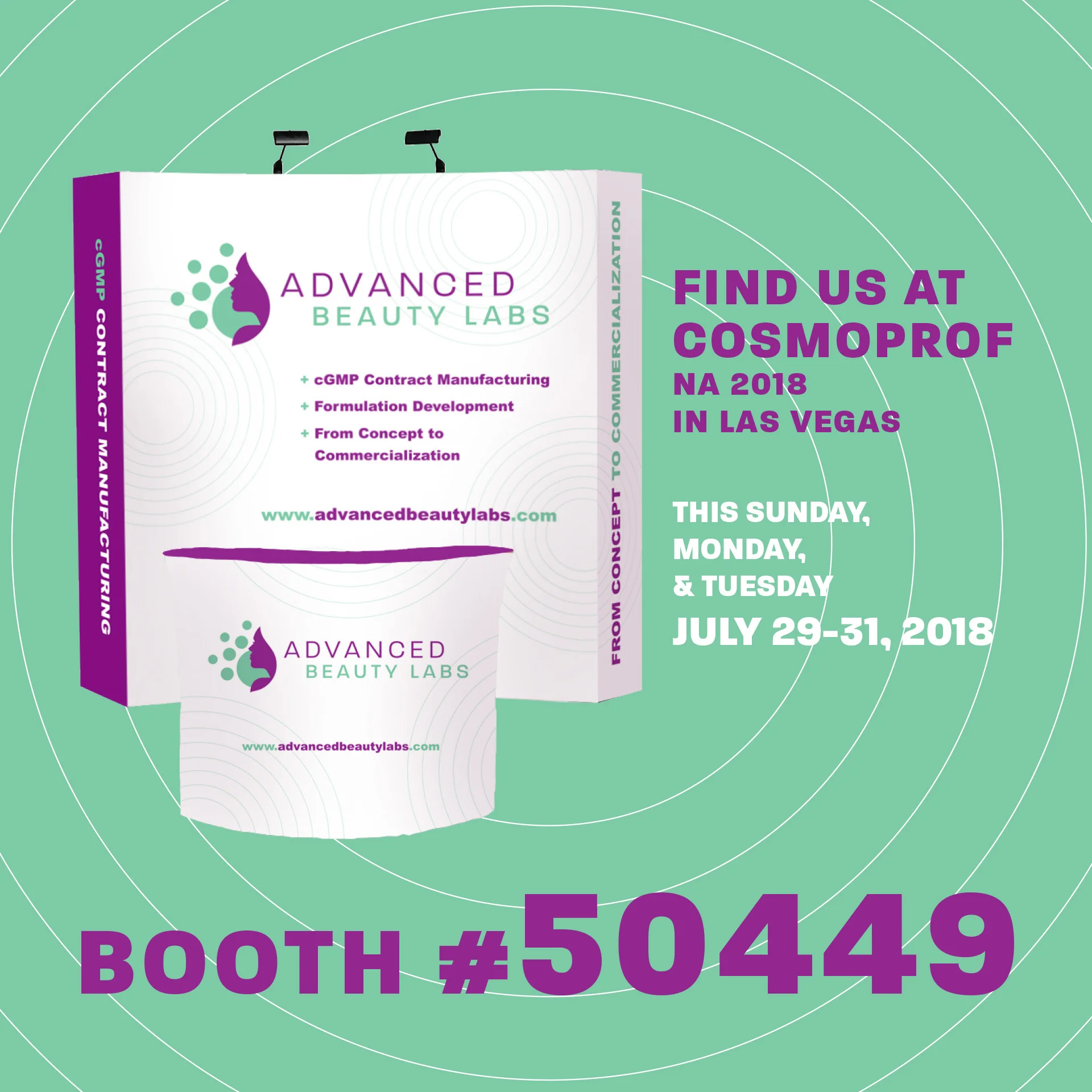 Advanced Beauty Labs Trade Show Booth