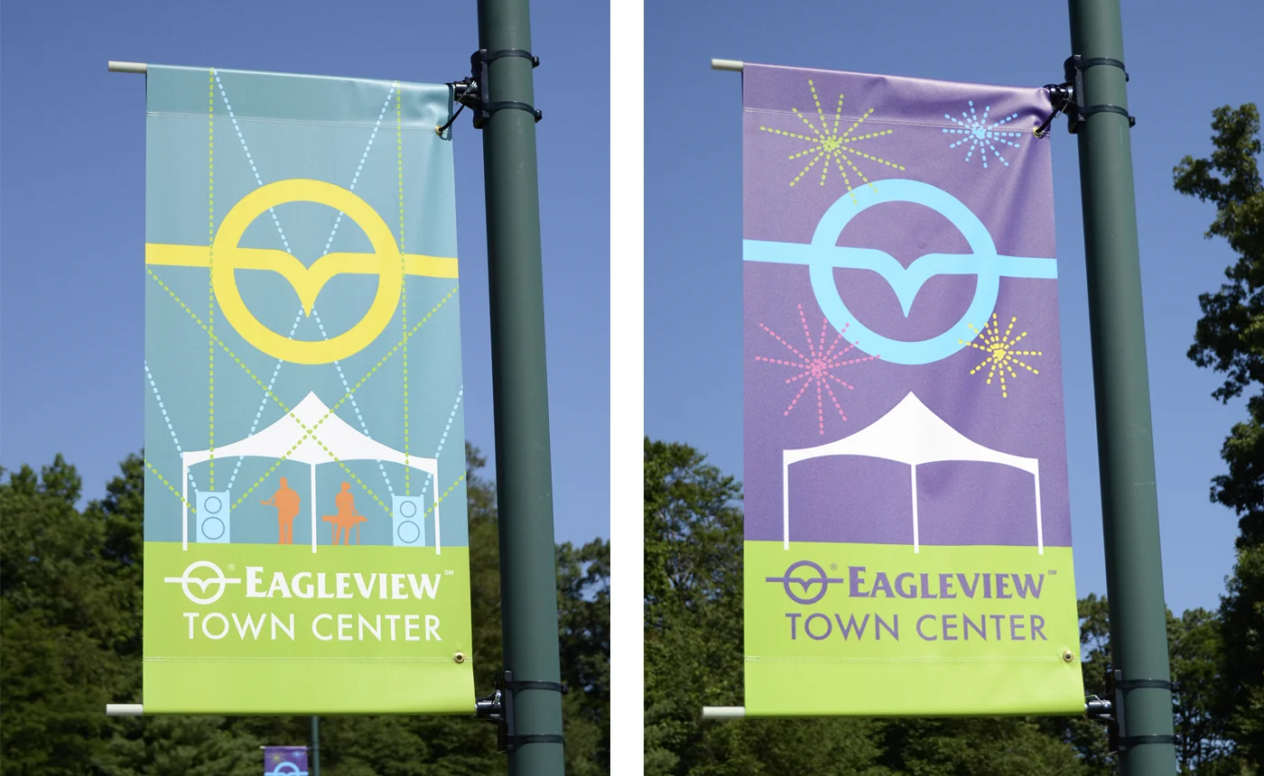 Eagleview Town Center Summer Light Post Banners