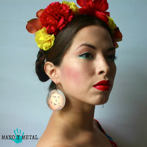 Frida Kahlo Copper Earrings