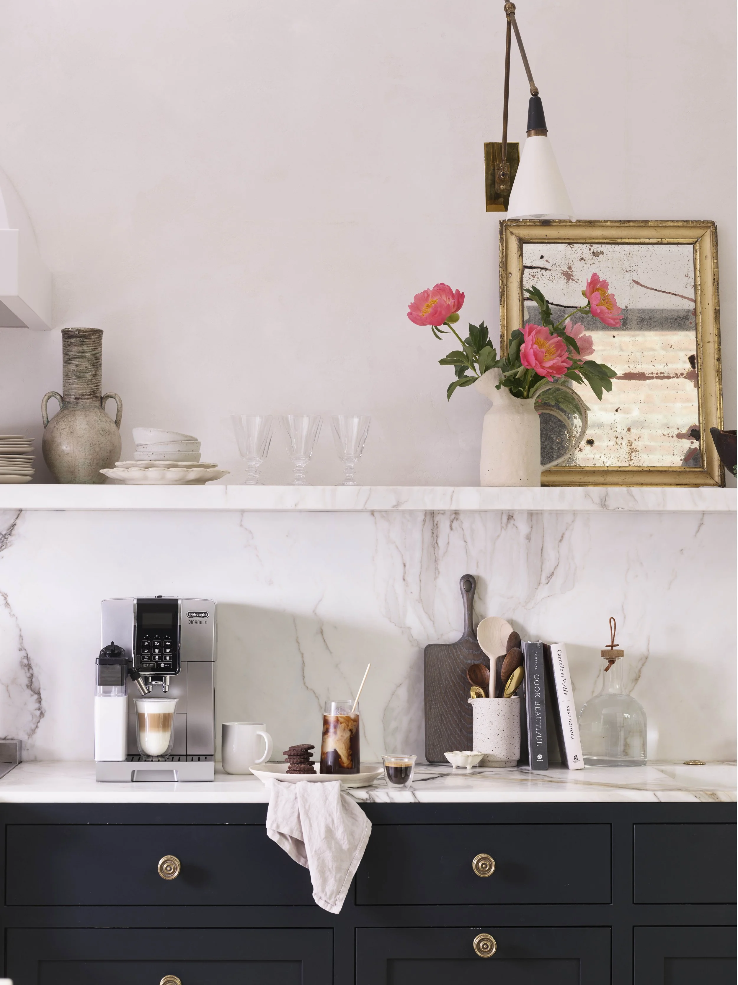 DeLonghi Coffee in Marble Kitchen