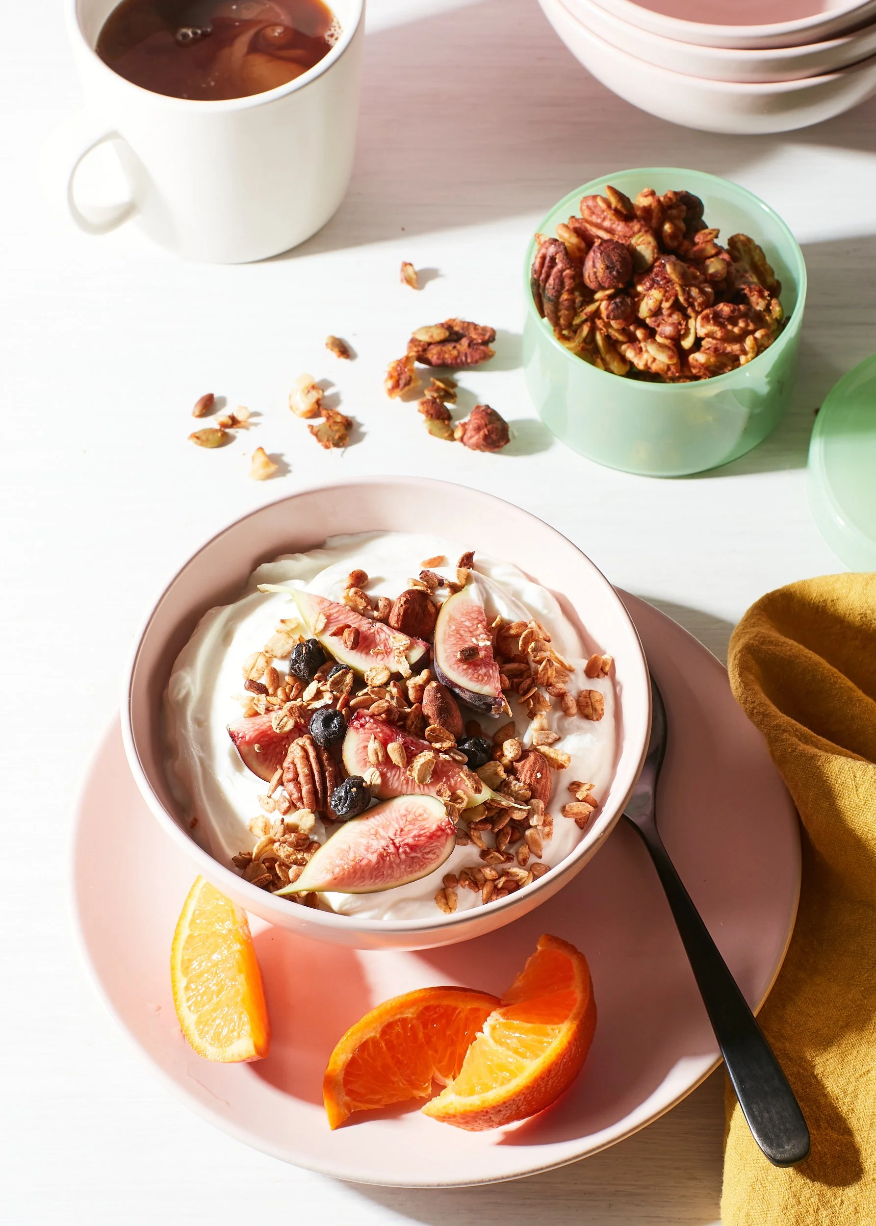 Yogurt Bowl with Granola and Oranges