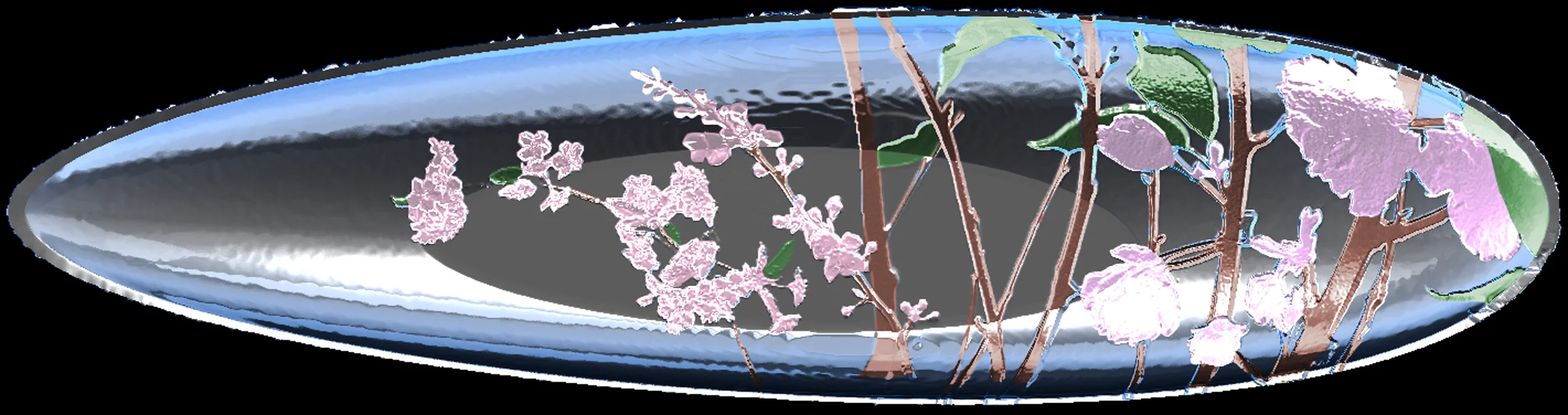 Jesse Waugh "Cherry Blossom Platter" 2012 Mixed metals and enamel