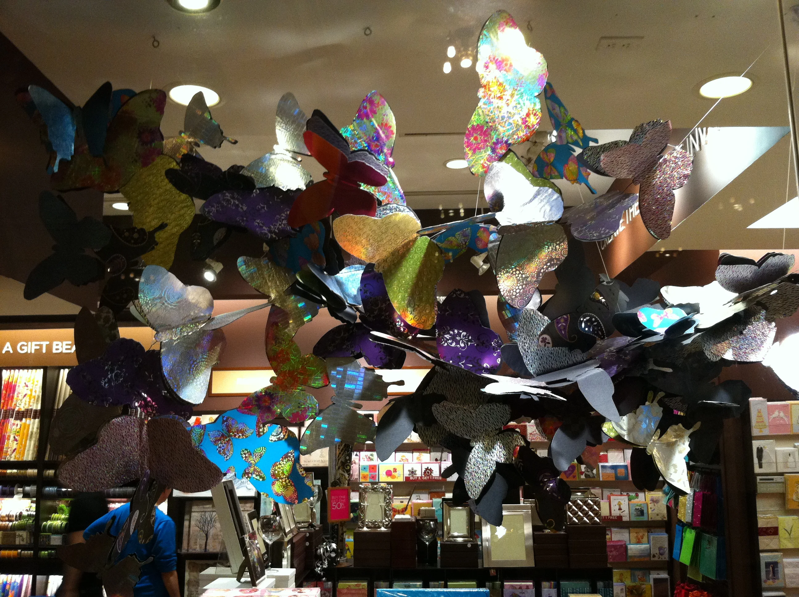 BUTTERFLY DISPLAY AT THE PAPYRUS STORE IN GRAND CENTRAL STATION NEW YORK CITY