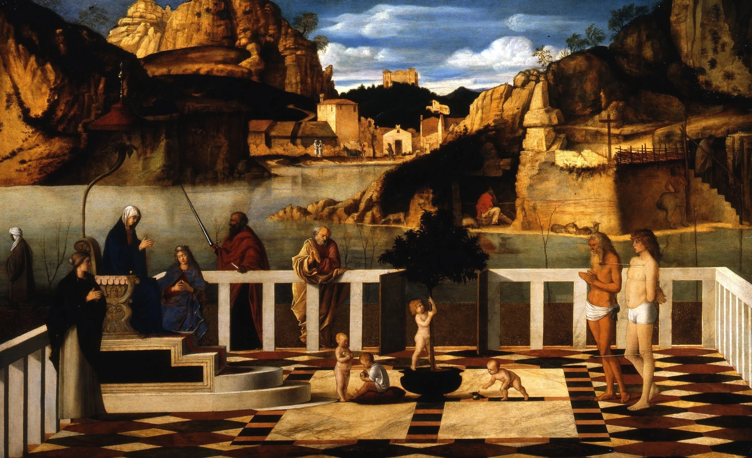 Giovanni Bellini Sacred Allegory 1490-99 Oil on panel Uffizi