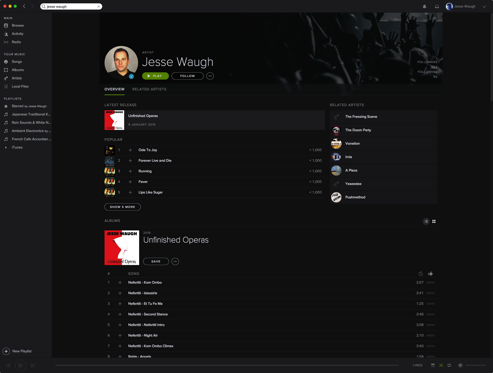 JESSE WAUGH on Spotify